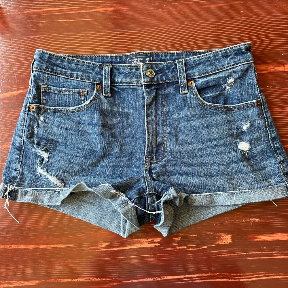 abercrombie and fitch jean shorts